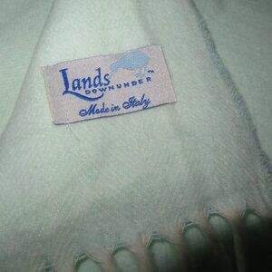 Lands Downunder Italian Herringbone Fringed Throw Soft Seaglass 51" x 67"